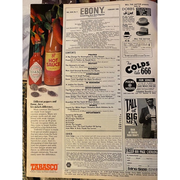 February 1980 Ebony Magazine with Featured Cover, “Sister Sledge… - Picture 2 of 16
